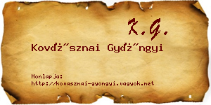 Kovásznai Gyöngyi névjegykártya