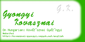 gyongyi kovasznai business card